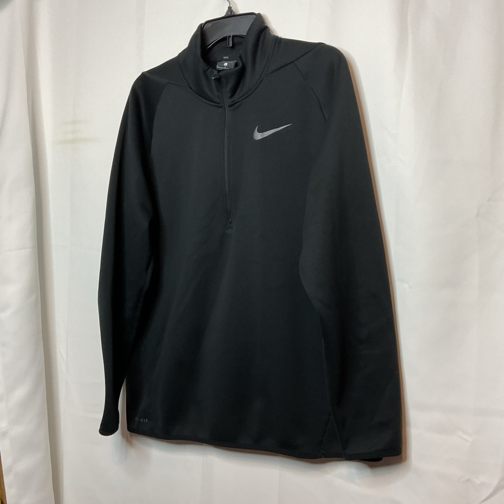 Black Nike 3/4 zip long sleeve pullover mens large - Picture 3 of 6